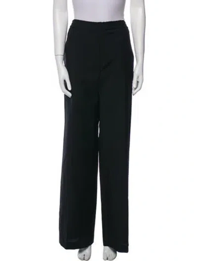 Pre-owned Acne Studios Wool Wide Leg Pants In Black