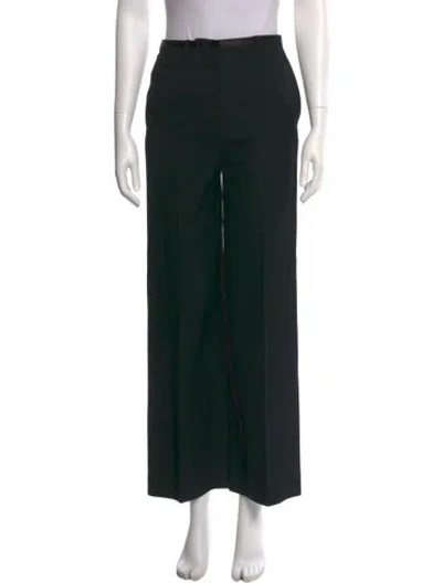 Pre-owned Acne Studios Wool Wide Leg Pants In Black