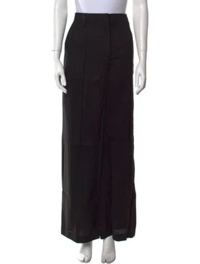 Pre-owned Acne Studios Wool Wide Leg Pants In Black