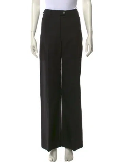 Pre-owned Acne Studios Wool Wide Leg Pants In Black