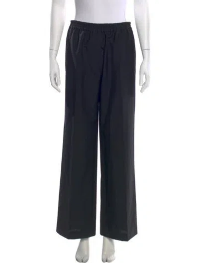 Pre-owned Acne Studios Wool Wide Leg Pants In Black