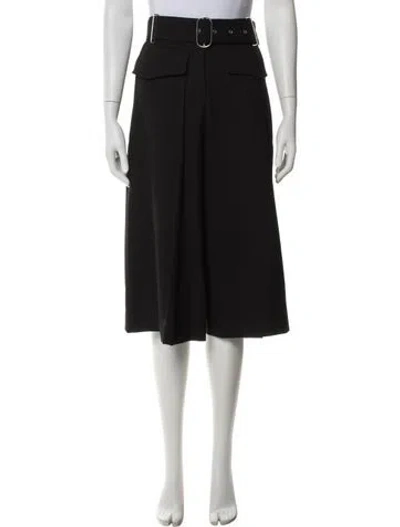 Pre-owned Acne Studios Wool Wide Leg Pants In Black