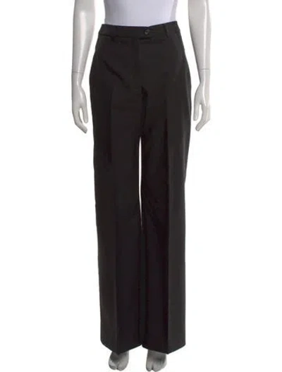 Pre-owned Acne Studios Wool Wide Leg Pants In Black