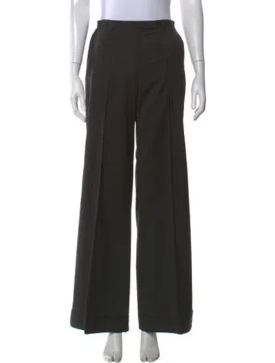Pre-owned Acne Studios Wool Wide Leg Pants In Black
