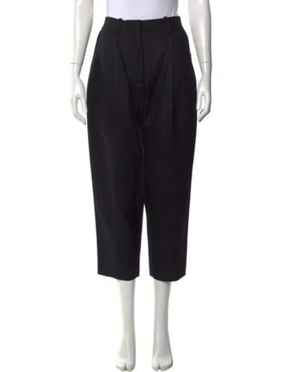 Pre-owned Acne Studios Wool Wide Leg Pants In Black
