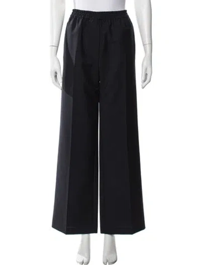 Pre-owned Acne Studios Wool Wide Leg Pants In Black
