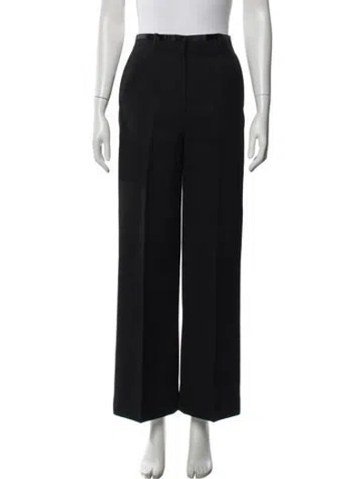 Pre-owned Acne Studios Wool Wide Leg Pants In Black