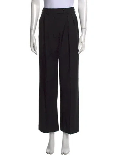 Pre-owned Acne Studios Wool Wide Leg Pants In Black