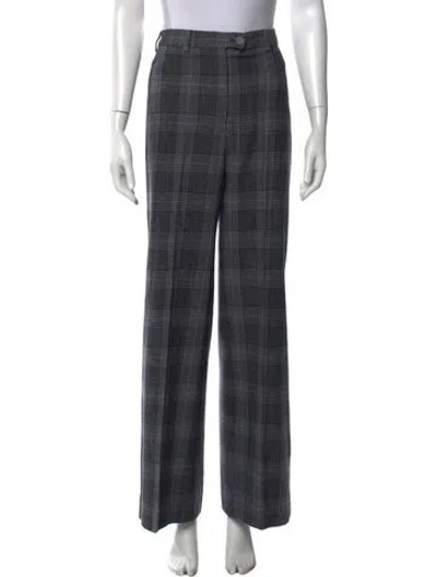 Pre-owned Acne Studios Wool Wide Leg Pants In Blue
