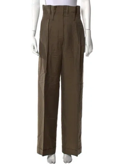 Pre-owned Acne Studios Wool Wide Leg Pants In Brown