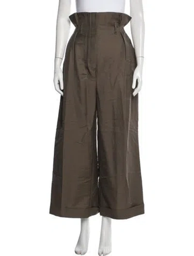 Pre-owned Acne Studios Wool Wide Leg Pants In Brown