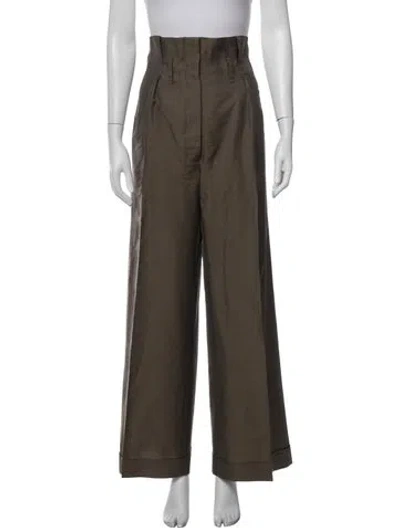 Pre-owned Acne Studios Wool Wide Leg Pants In Brown