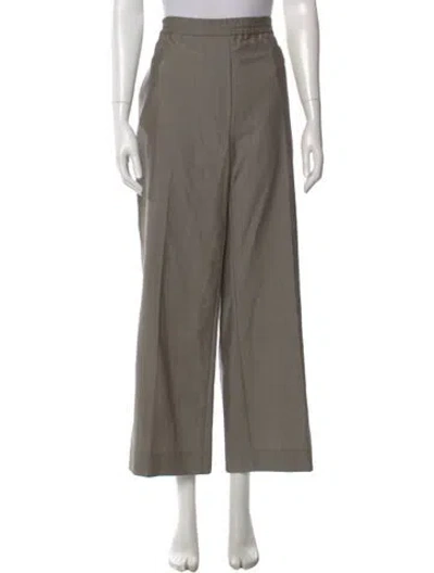 Pre-owned Acne Studios Wool Wide Leg Pants In Green