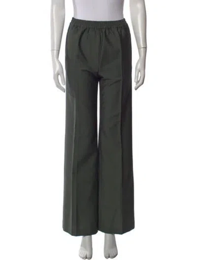 Pre-owned Acne Studios Wool Wide Leg Pants In Green
