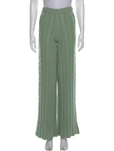 Pre-owned Acne Studios Wool Wide Leg Pants In Green