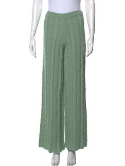 Pre-owned Acne Studios Wool Wide Leg Pants In Green