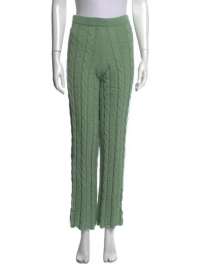 Pre-owned Acne Studios Wool Wide Leg Pants In Green