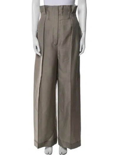 Pre-owned Acne Studios Wool Wide Leg Pants In Neutral