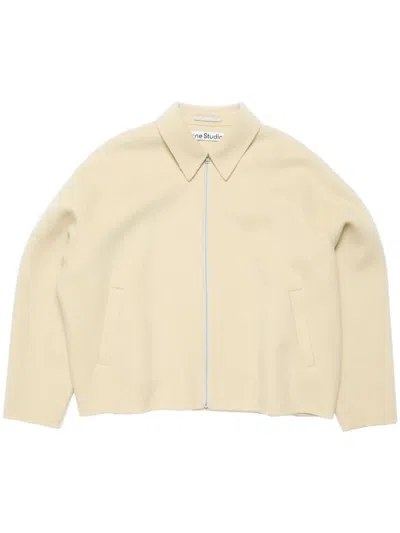 Acne Studios Wool Zip-up Jacket In Nude