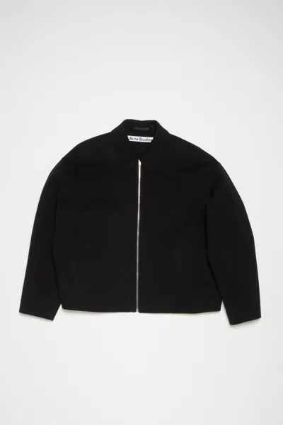 Acne Studios Wool Zipper Jacket In Black