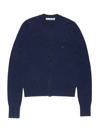 Acne Studios Wool-blend Fitted Cardigan In Blue