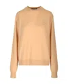 Acne Studios Face Logo Patch Crewneck Sweater In Yellow
