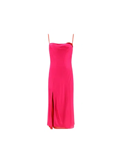 Acne Studios Wrap Dress In Fuchsia Pink