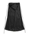 Acne Studios Wrap-effect Crinkled-satin Midi Skirt In Black