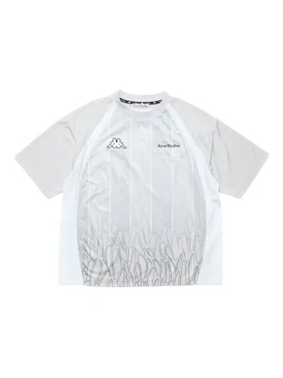 Acne Studios X Kappa Logo T-shirt In Grey