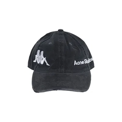 Pre-owned Acne Studios X Kappa Twill Logo Cap 'black' | Men's Size Onesize