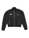 Acne Studios Kappa Webbing-trimmed Logo-embroidered Tech-jersey Track Jacket In Black