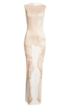 Acne Studios X Katerina Jebb Emati Sleeveless Maxi Dress In White & Beige