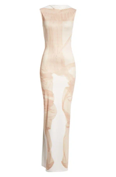 Acne Studios X Katerina Jebb Emati Sleeveless Maxi Dress In White/ Beige