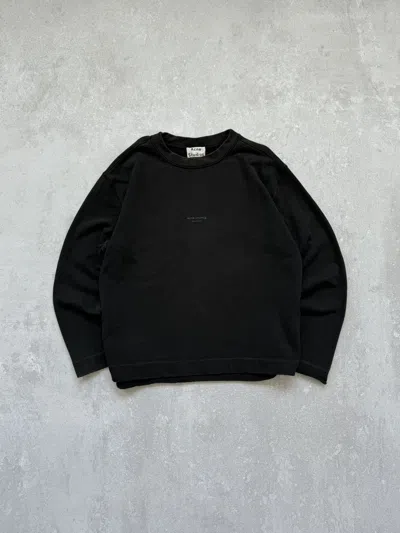 Pre-owned Acne Studios X Vintage Acne Studio Stockholm Sweatshirt Destroyed Faded In Black