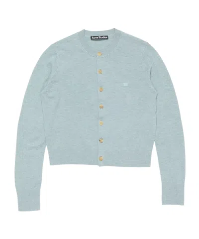 Acne Studios Yak Wool Blend Cardigan In Blue