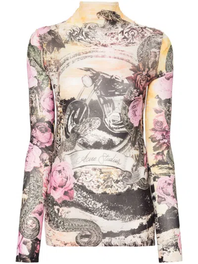 Acne Studios Multicolor Printed Turtleneck