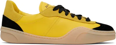 ACNE STUDIOS YELLOW & BLACK LACE-UP SNEAKERS
