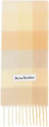 Acne Studios Checked Alpaca, Wool, And Mohair-blend Scarf In Ds8 Peach/white/beig