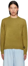 Acne Studios Yellow Crewneck Sweater In Dp3 Golden Brown