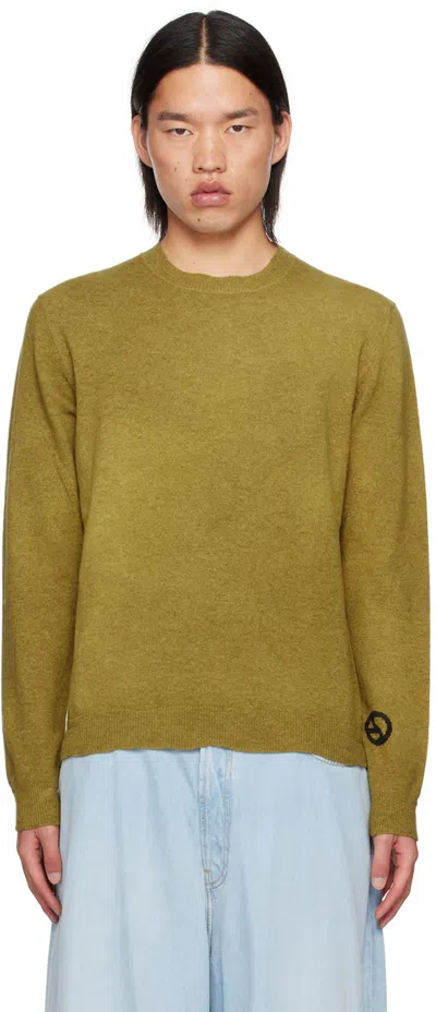 Acne Studios Yellow Crewneck Sweater In Dp3 Golden Brown