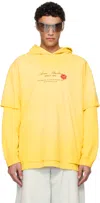Acne Studios Yellow Double-layered Hoodie In Axk Bright Yellow