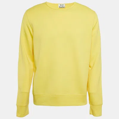 Acne Studios Yellow Knit Casey Crinkle Sweatshirt