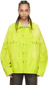 Acne Studios Yellow Oversized Denim Jacket In Aqp Neon Yellow