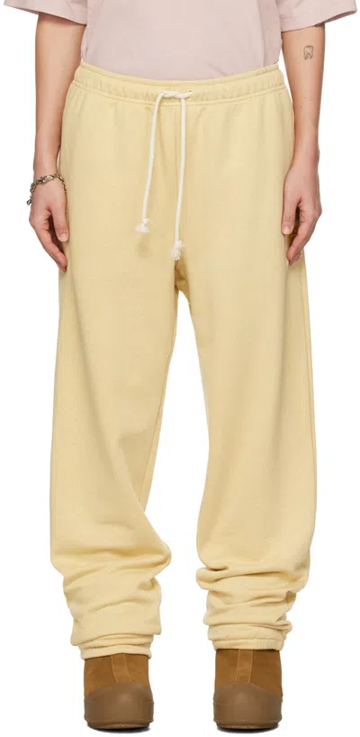 Acne Studios Yellow Patch Lounge Trousers In Pale Yellow Melange