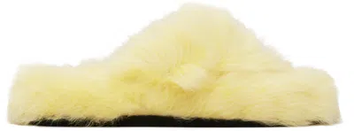 Acne Studios Yellow Shearling Sandals