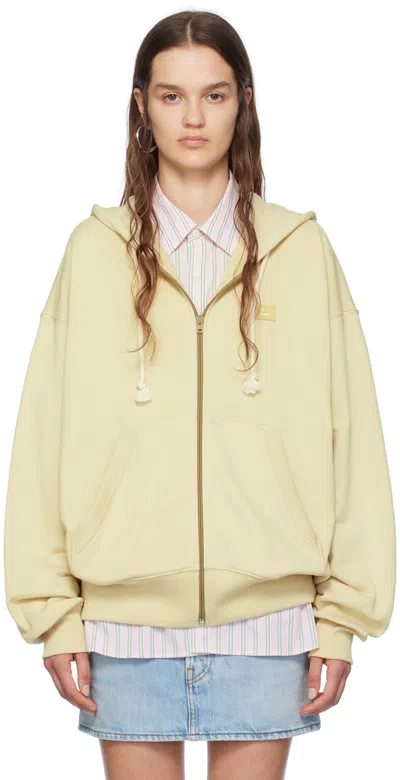 Acne Studios Green Zip Hoodie In An9 Sand/green