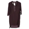 Acne Studios Zink Aw11 Cowl Neck Knee Length Dress In Violet Polyester In Red