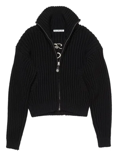 Acne Studios Zip-fastening Cardigan In Black