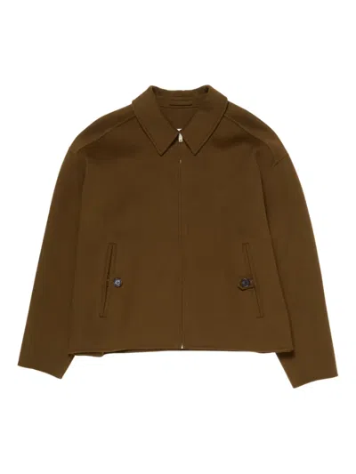 Acne Studios Zip-front Jacket In Brown
