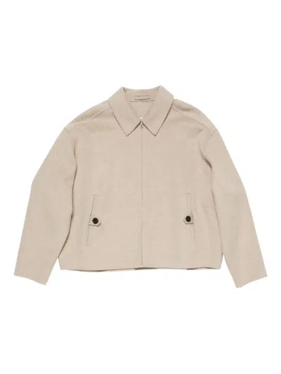 Acne Studios Zip-front Jacket In Neutral